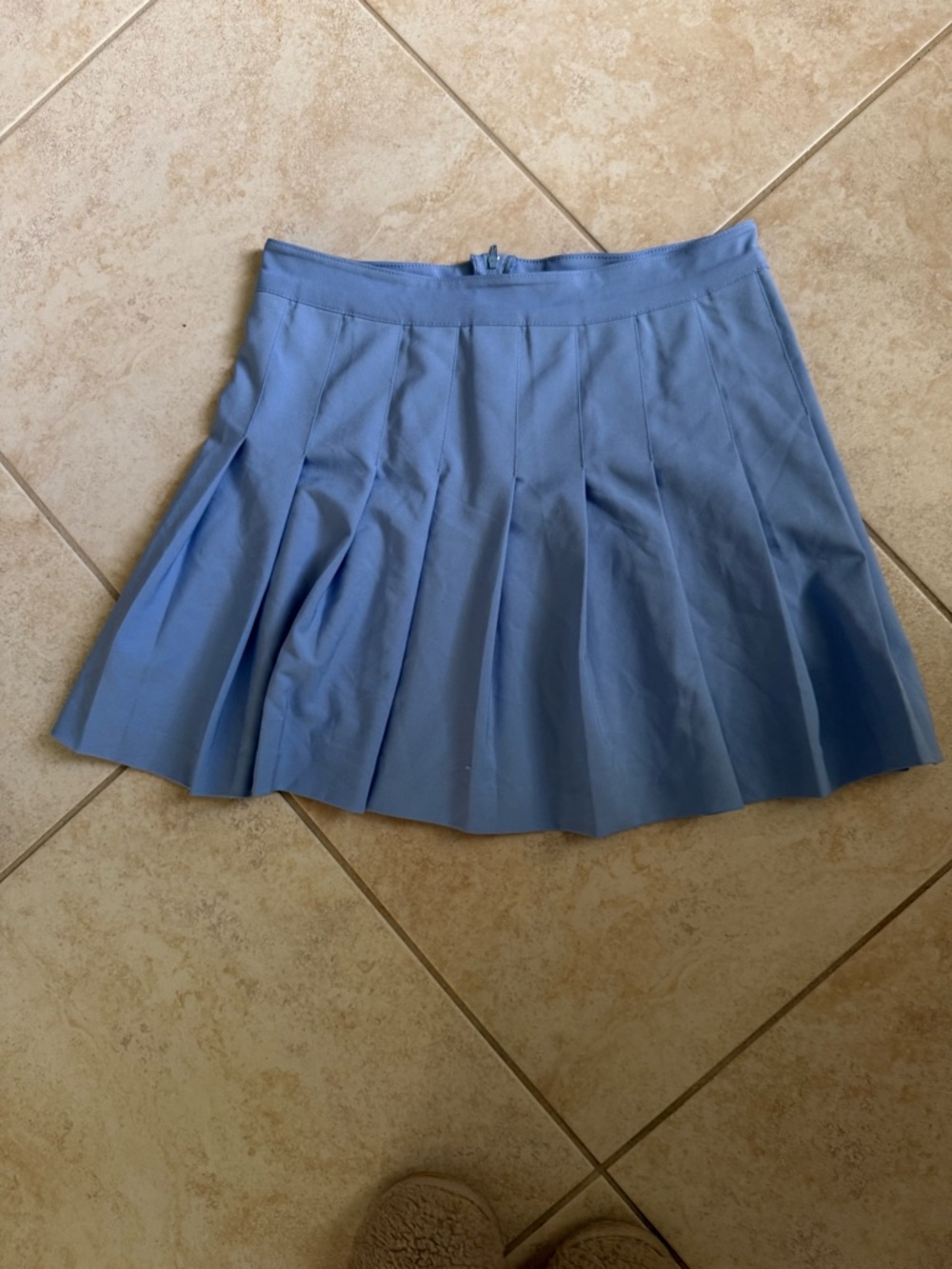 Love Tree Sky Blue Pleated Skater Skirt